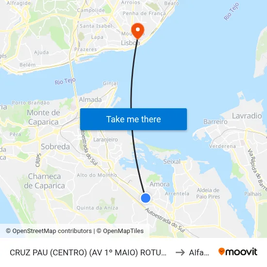 CRUZ PAU (CENTRO) (AV 1º MAIO) ROTUNDA to Alfama map