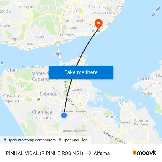 PINHAL VIDAL (R PINHEIROS N51) to Alfama map
