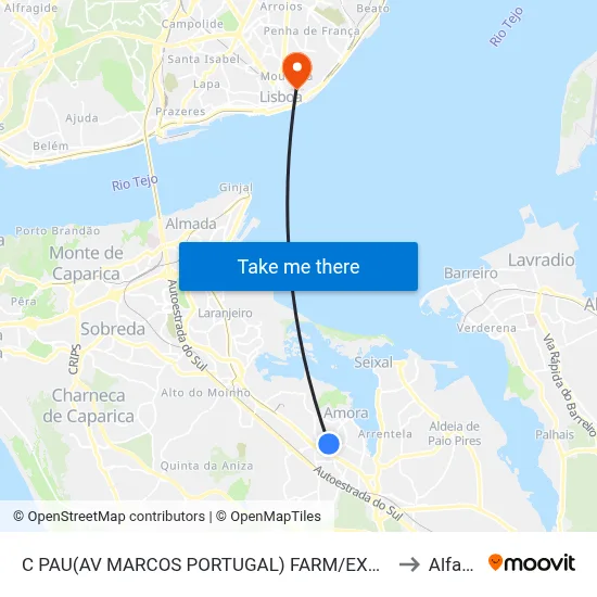 C PAU(AV MARCOS PORTUGAL) FARM/EXTERNATO to Alfama map