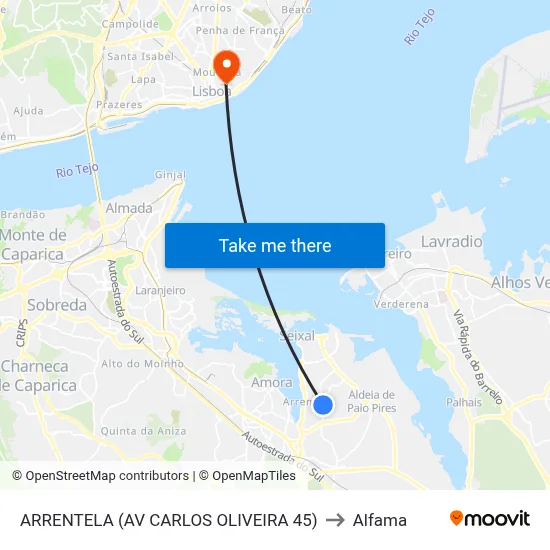 ARRENTELA (AV CARLOS OLIVEIRA 45) to Alfama map