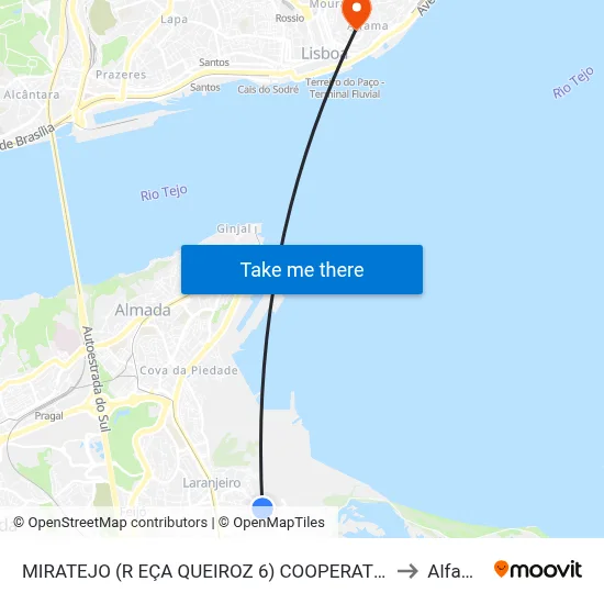 MIRATEJO (R EÇA QUEIROZ 6) COOPERATIVA to Alfama map
