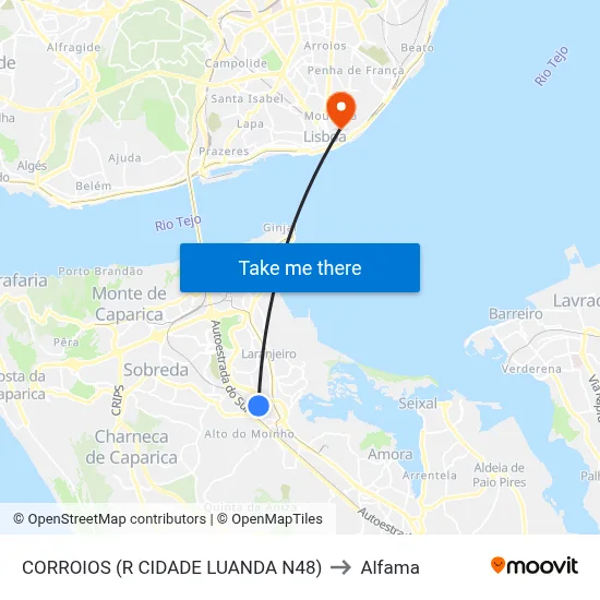 CORROIOS (R CIDADE LUANDA N48) to Alfama map