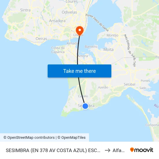 SESIMBRA (EN 378 AV COSTA AZUL) ESCOLA to Alfama map