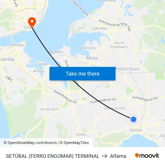 SETÚBAL (FERRO ENGOMAR) TERMINAL to Alfama map