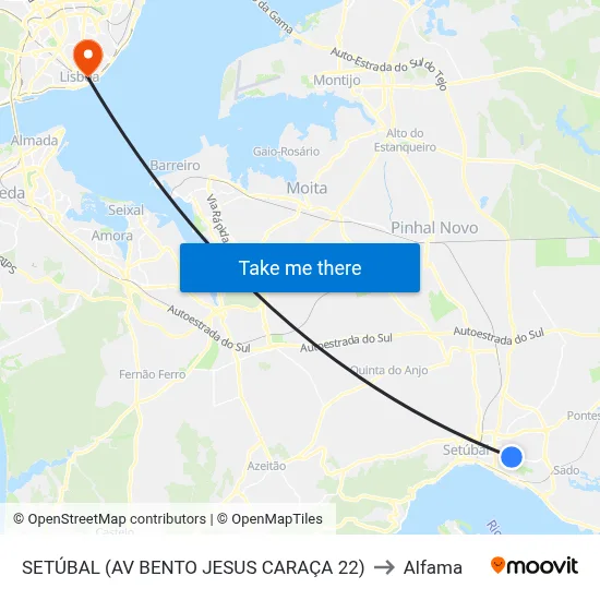 SETÚBAL (AV BENTO JESUS CARAÇA 22) to Alfama map
