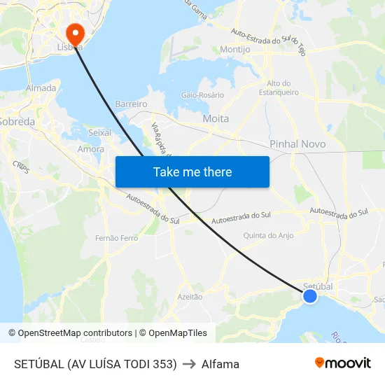 SETÚBAL (AV LUÍSA TODI 353) to Alfama map