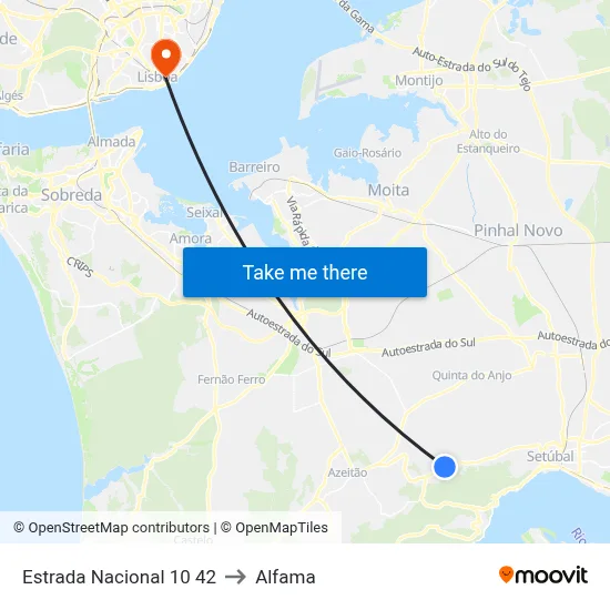 Estrada Nacional 10 42 to Alfama map