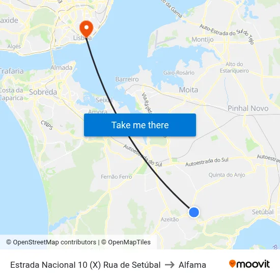 Estrada Nacional 10 (X) Rua de Setúbal to Alfama map