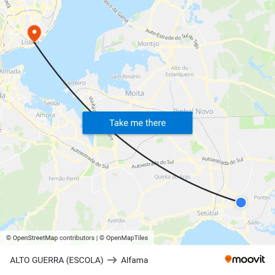 ALTO GUERRA (ESCOLA) to Alfama map