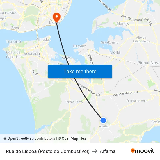 Rua de Lisboa (Posto de Combustivel) to Alfama map