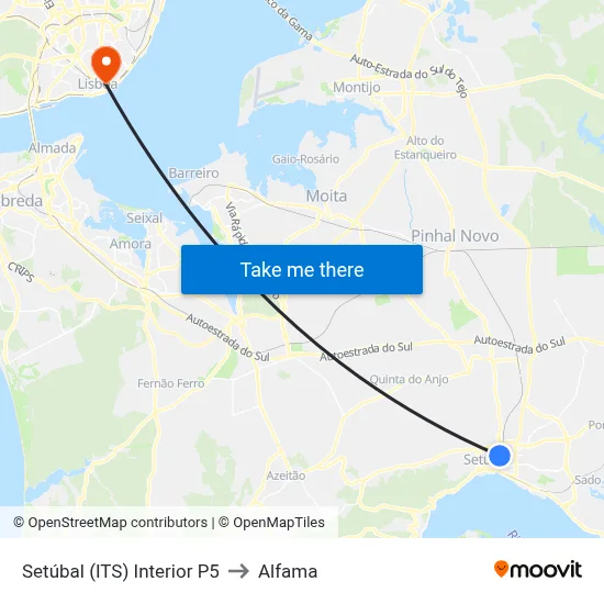 Setúbal (ITS) Interior P5 to Alfama map