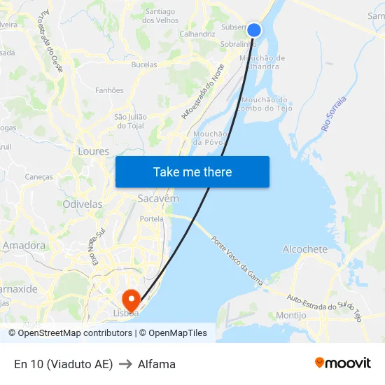 En 10 (Viaduto AE) to Alfama map