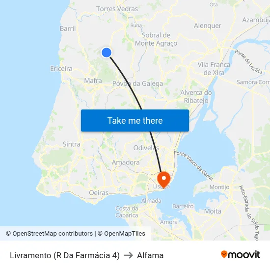Livramento (R Da Farmácia 4) to Alfama map