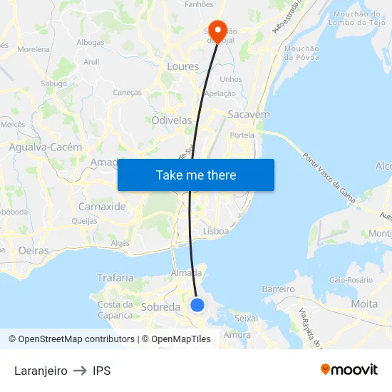Laranjeiro to IPS map