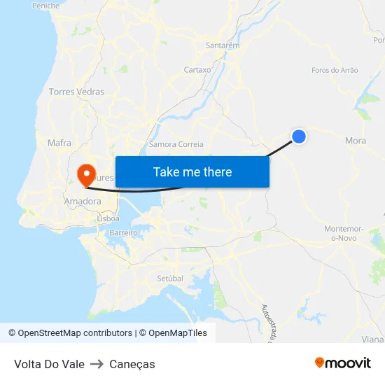 Volta Do Vale to Caneças map