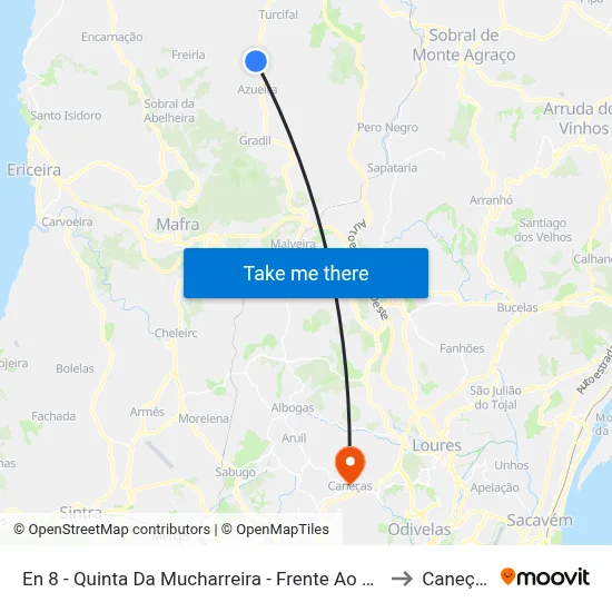 En 8 - Quinta Da Mucharreira - Frente Ao Nº 1 to Caneças map