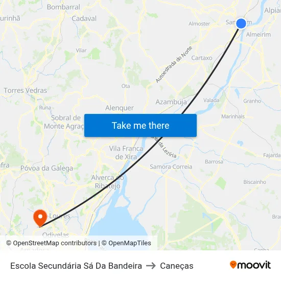 Escola Secundária Sá Da Bandeira to Caneças map