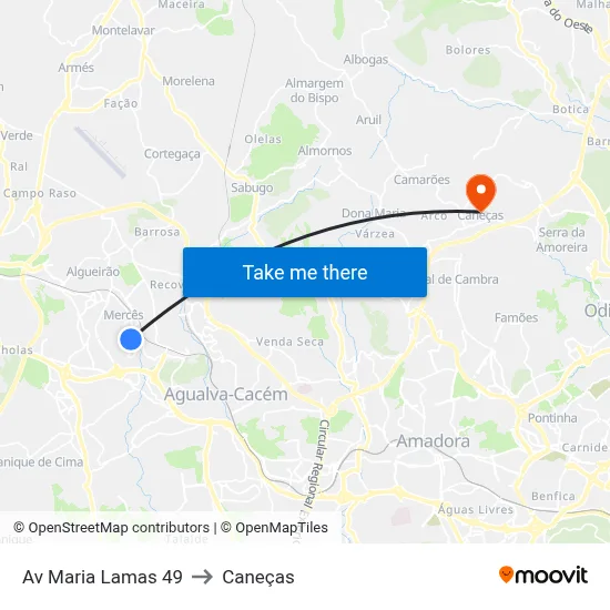 Av Maria Lamas 49 to Caneças map
