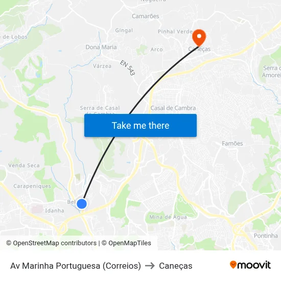 Av Marinha Portuguesa (Correios) to Caneças map