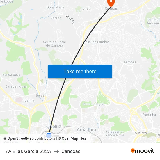 Av Elias Garcia 222A to Caneças map