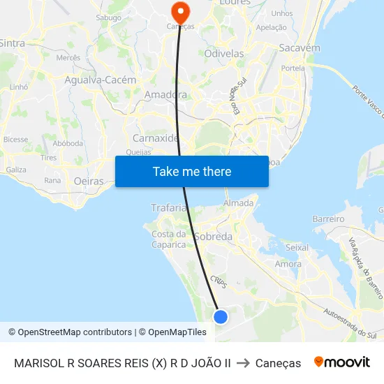 MARISOL R SOARES REIS (X) R D JOÃO II to Caneças map