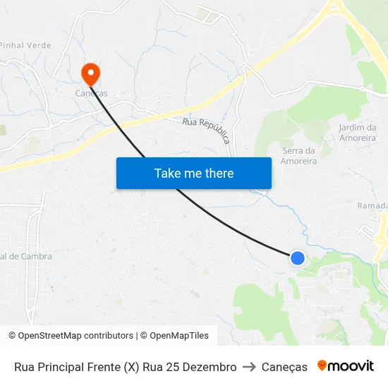 Rua Principal Frente (X) Rua 25 Dezembro to Caneças map