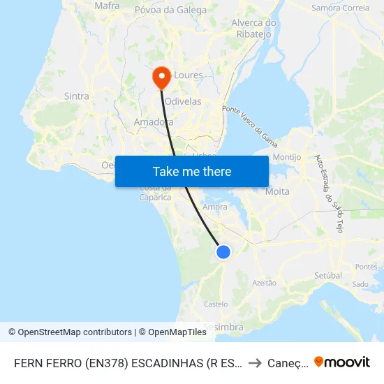 FERN FERRO (EN378) ESCADINHAS (R ESCOLA) to Caneças map