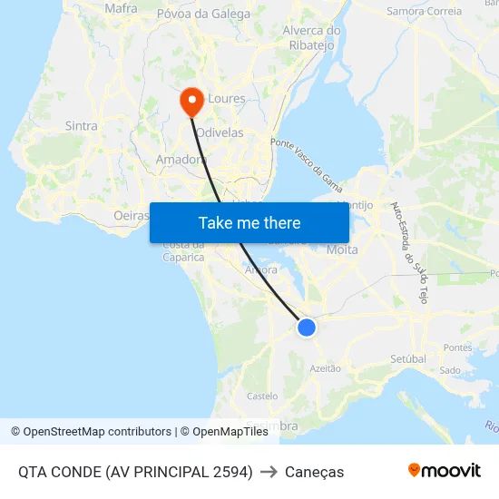 QTA CONDE (AV PRINCIPAL 2594) to Caneças map