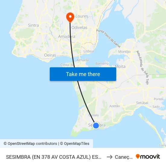 SESIMBRA (EN 378 AV COSTA AZUL) ESCOLA to Caneças map