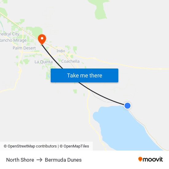 North Shore to Bermuda Dunes map