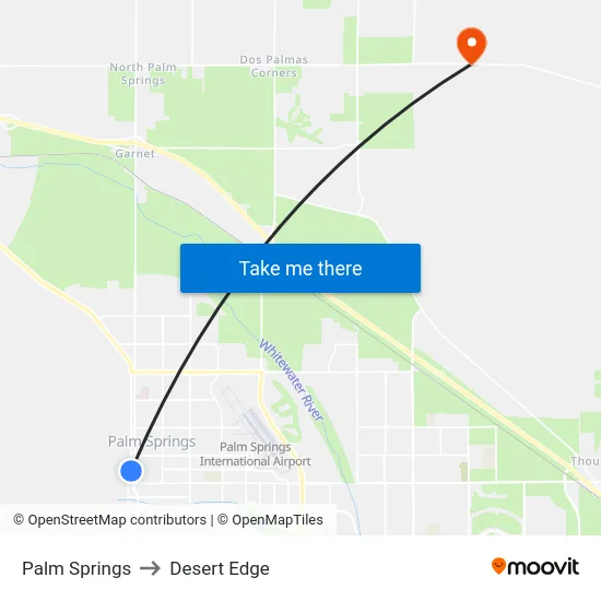 Palm Springs to Desert Edge map