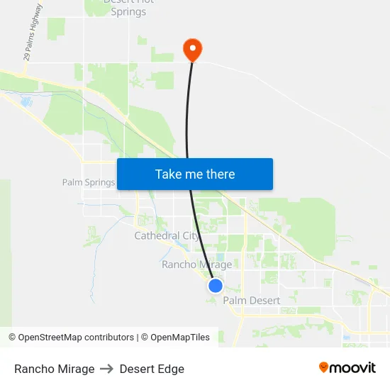 Rancho Mirage to Desert Edge map