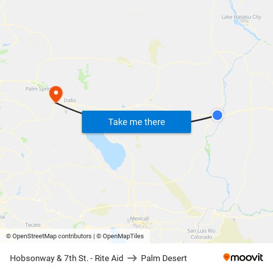 Hobsonway & 7th St. - Rite Aid to Palm Desert map