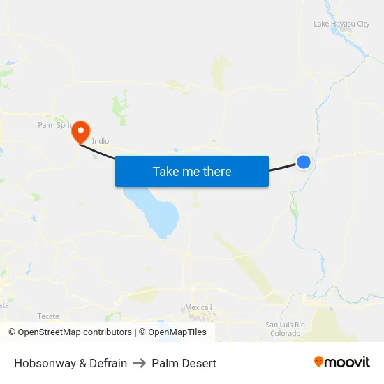 Hobsonway & Defrain to Palm Desert map