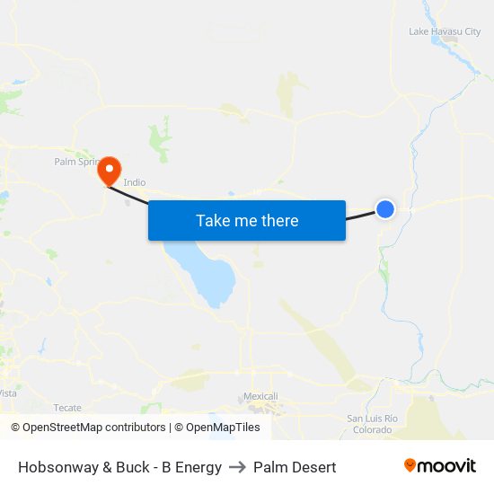 Hobsonway & Buck - B Energy to Palm Desert map