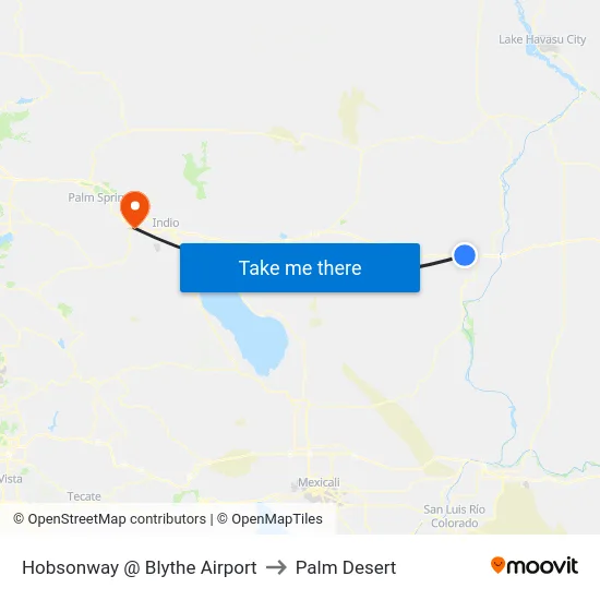 Hobsonway @ Blythe Airport to Palm Desert map