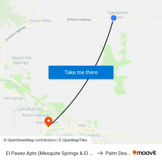 El Paseo Apts (Mesquite Springs & El Paseo) to Palm Desert map