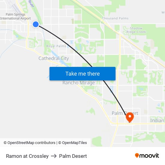 Ramon at Crossley to Palm Desert map