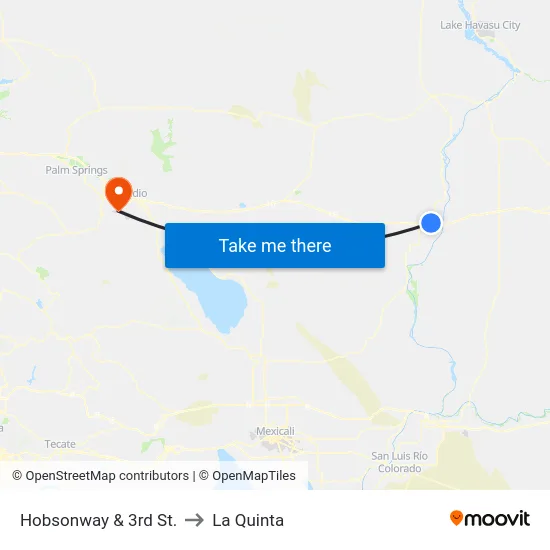 Hobsonway & 3rd St. to La Quinta map