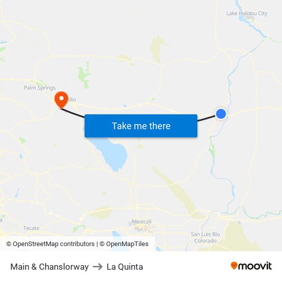 Main & Chanslorway to La Quinta map