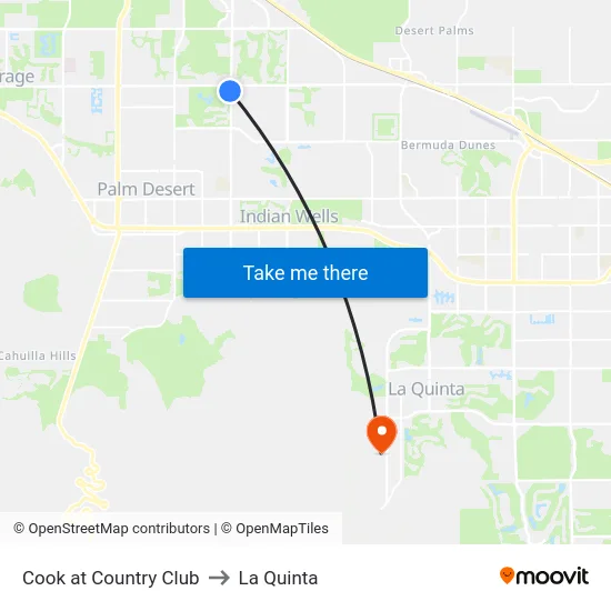 Cook at Country Club to La Quinta map