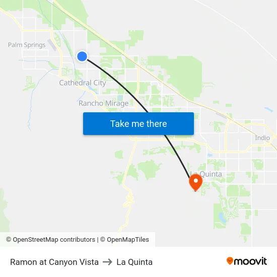 Ramon at Canyon Vista to La Quinta map