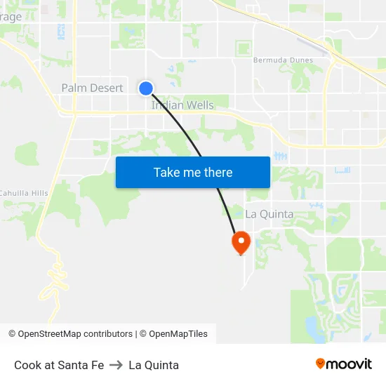 Cook at Santa Fe to La Quinta map