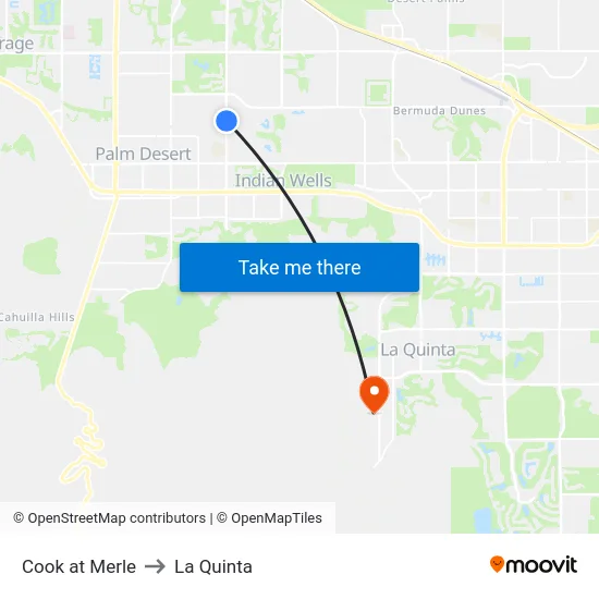 Cook at Merle to La Quinta map