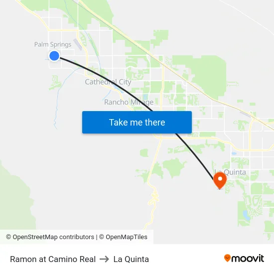 Ramon at Camino Real to La Quinta map