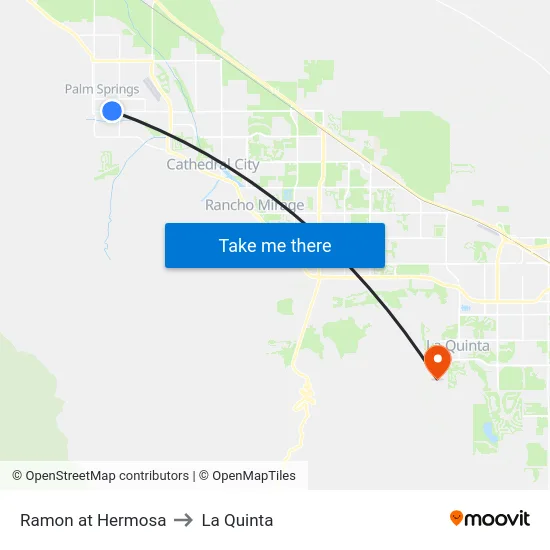 Ramon at Hermosa to La Quinta map