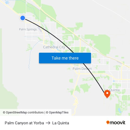 Palm Canyon at Yorba to La Quinta map