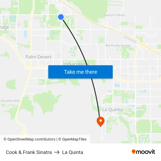 Cook & Frank Sinatra to La Quinta map