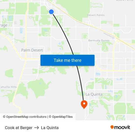 Cook at Berger to La Quinta map