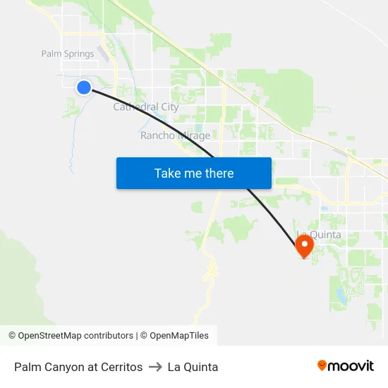 Palm Canyon at Cerritos to La Quinta map
